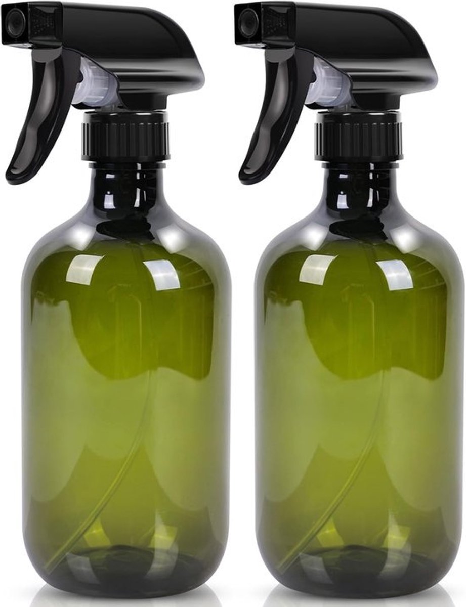 Plantenspuit van 500 ml - Set van 2 - Extra dikke spuitfles - Met extra verstuiver voor fijne nevel