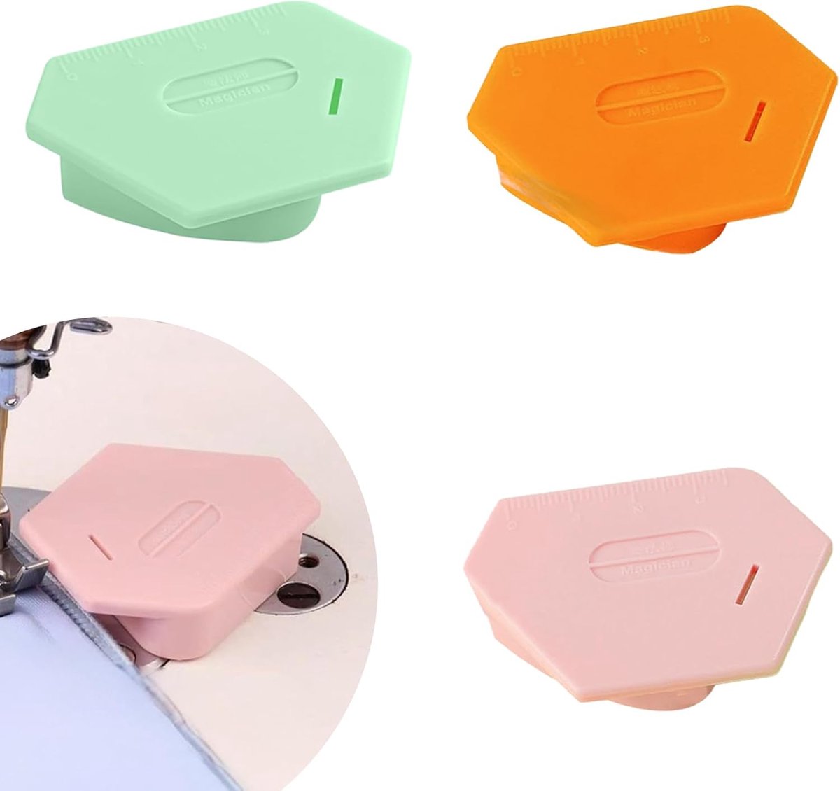3 Paar Magnetische Naadgeleider,Multifunctionele Magnetische Naad Gids,Universele Magnetische Naadgeleider,Naadgeleider Voor Naaimachine,Multifunctionele Veelhoek Met Schaal Naadgeleider