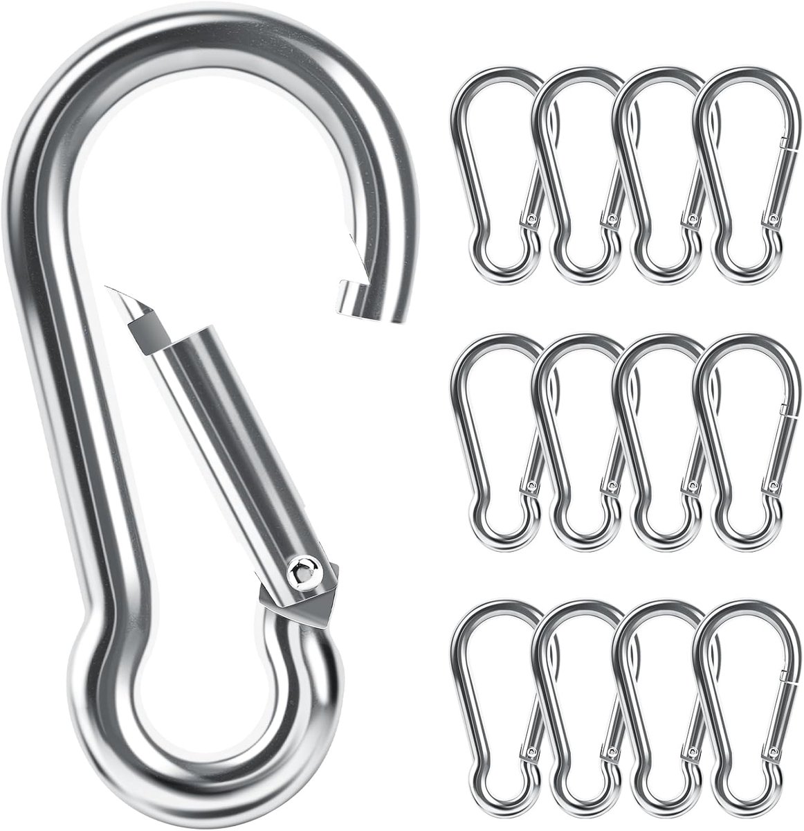 Karabijnhaak met kliksluiting, karabijnhaak voor rugzak, hondenriem, camping, reizen, wandelen enz