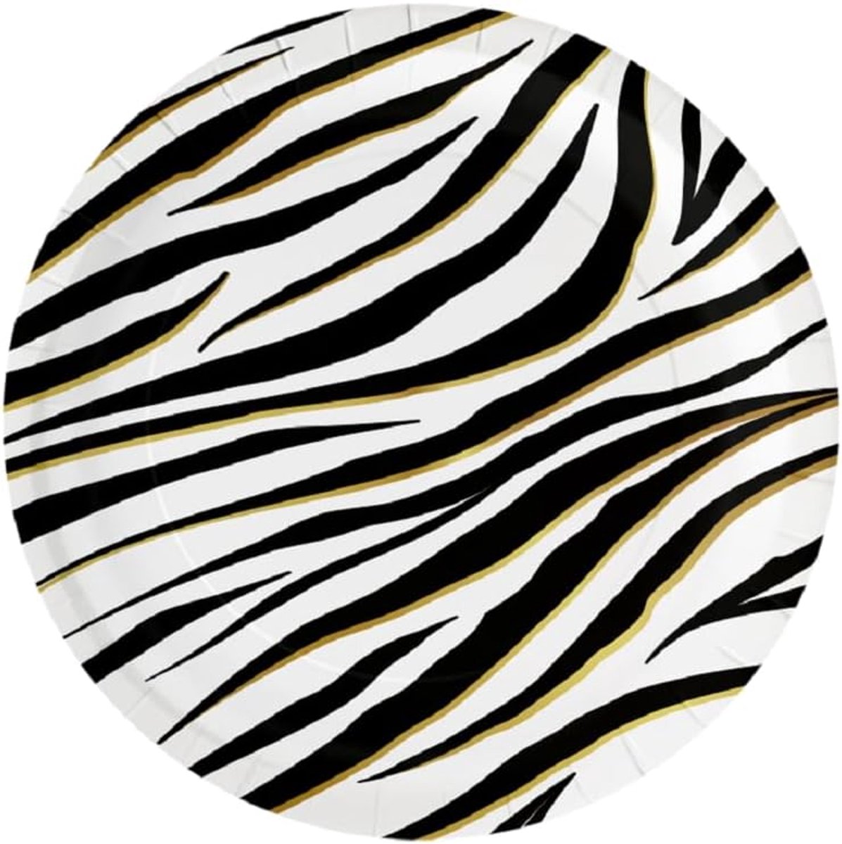 Eenmalig-Gebruik Speciaal Thema Papier Kartonnen Feestplaten | Tafelgerei | Gebruiken en Gooien - Zebra, Pak van 8, Veelkleurig, 22.6cm Lengte x 22.6cm Breedte x 1.6cm Hoogte