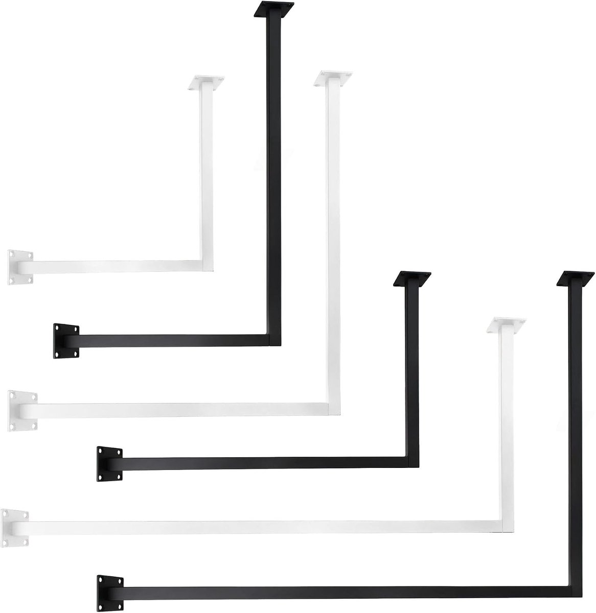 Goods Berlin 1 x kledingstang, zwart, bovenhoek, plafondmontage, 110 x 90 cm, L-vorm, voor hal, badkamer of keuken, hoekkast van roestvrij metaal in minimalistisch design