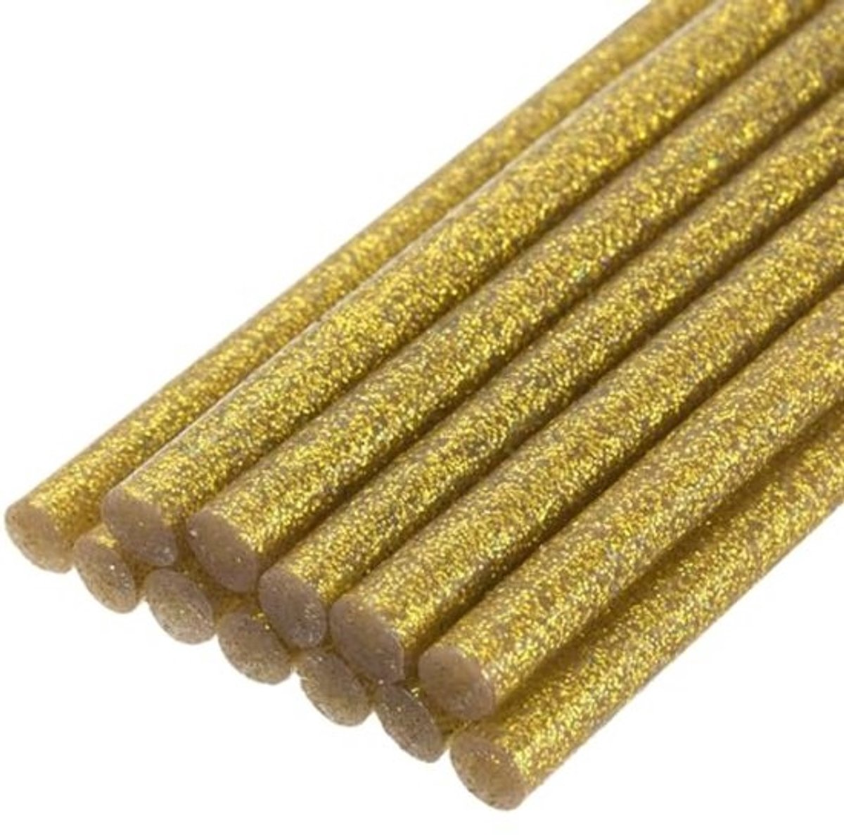 Mini-lijmpistool Lijmstiften 7 mm x 200 mm - Gouden Glitter, 12 stuks