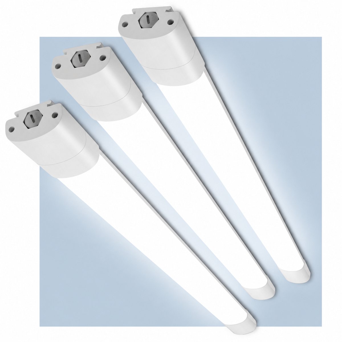 LOVHAUS 3-Pack LED Werkplaatslamp 120 cm - 36W - 4000K Neutraal Wit - IP66 - Doorverbindbaar LED Armatuur