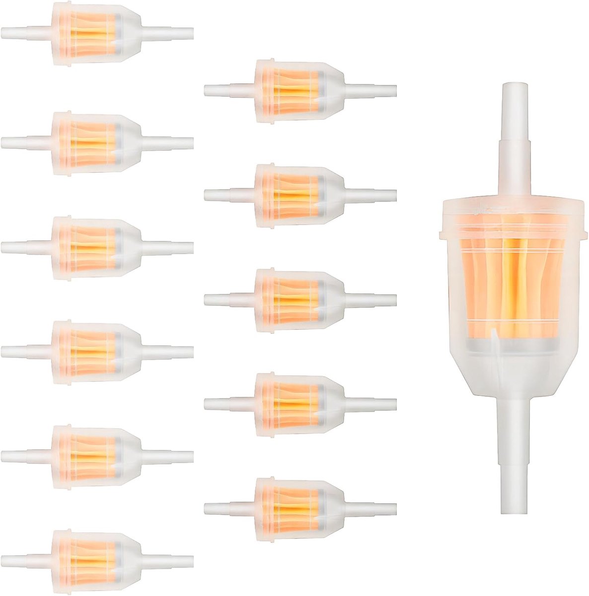 6-delige set 6 mm/8 mm universele brandstoffilter, benzinefilter, voor motorfietsen, grasmaaiers, scooters, bromfietsen, benzinefilters (12)