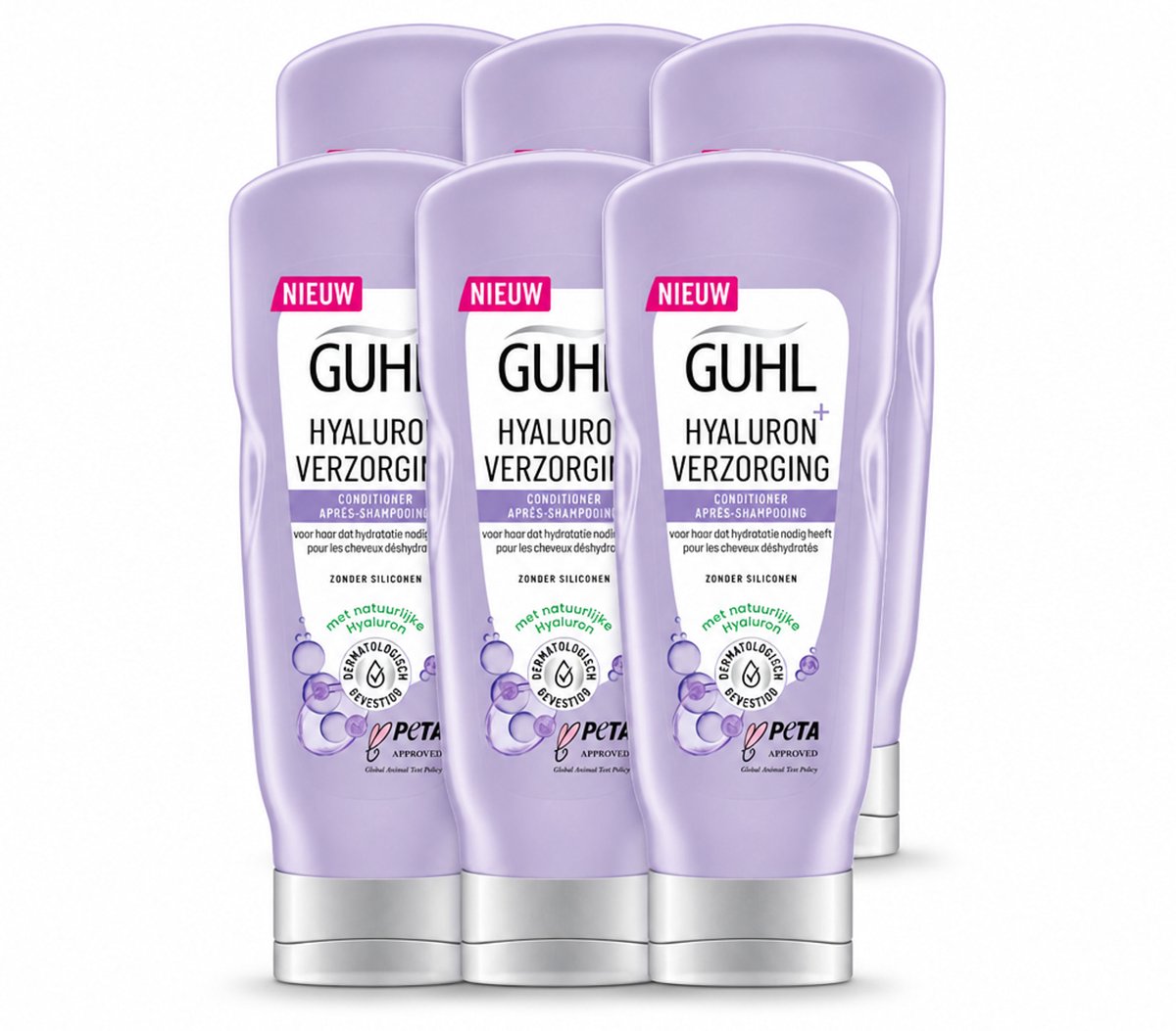 6 x Guhl - Conditioner - Hyaluron+ Verzorging - 200 ml - Voordeelverpakking - 6 stuks