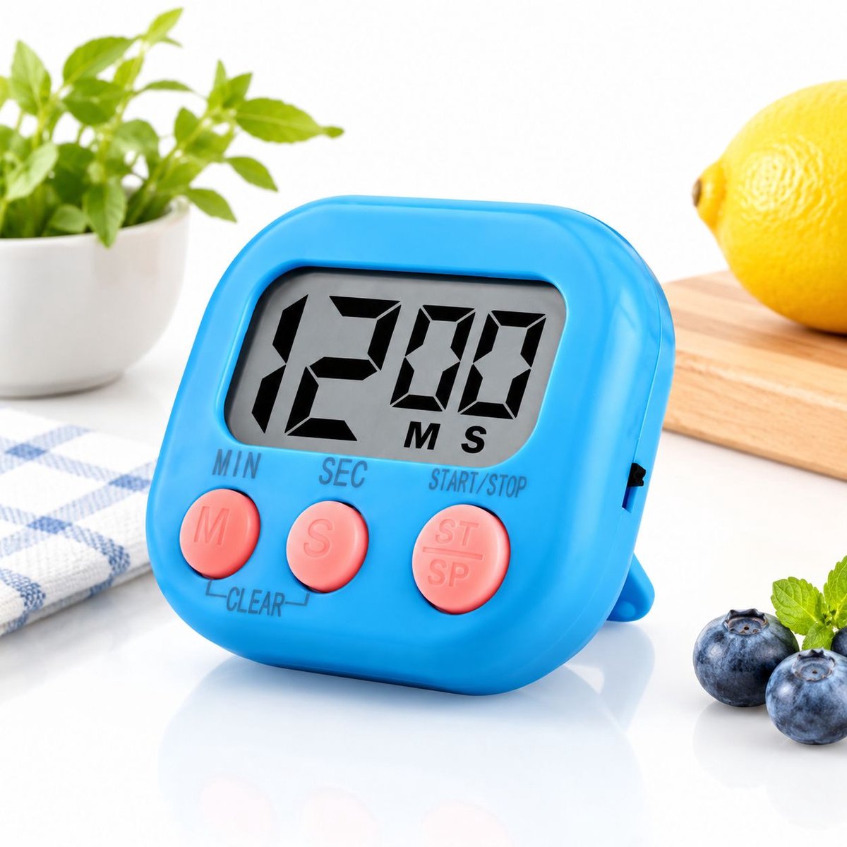 VHV - Set van 4 Kookwekker digitaal - Magnetisch - Elektronische timers met luide wekker voor het koken - Keukentimer Klokje - Groot lcd-display