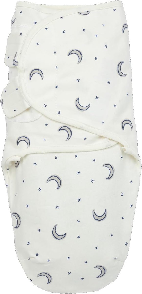 Babyslaapzak, 0-3 maanden, halsdoek voor pasgeborenen, 100% katoen, Oeko-Tex-gecertificeerd, zacht slaapcomfort, ademend en vochtabsorberend, Moon Indigo