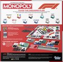 Monopoly F1 bordspel: spelbord met Formule 1 auto's, merklogo's, "Chase the Chequered Flag" en "Race for Two Championships".