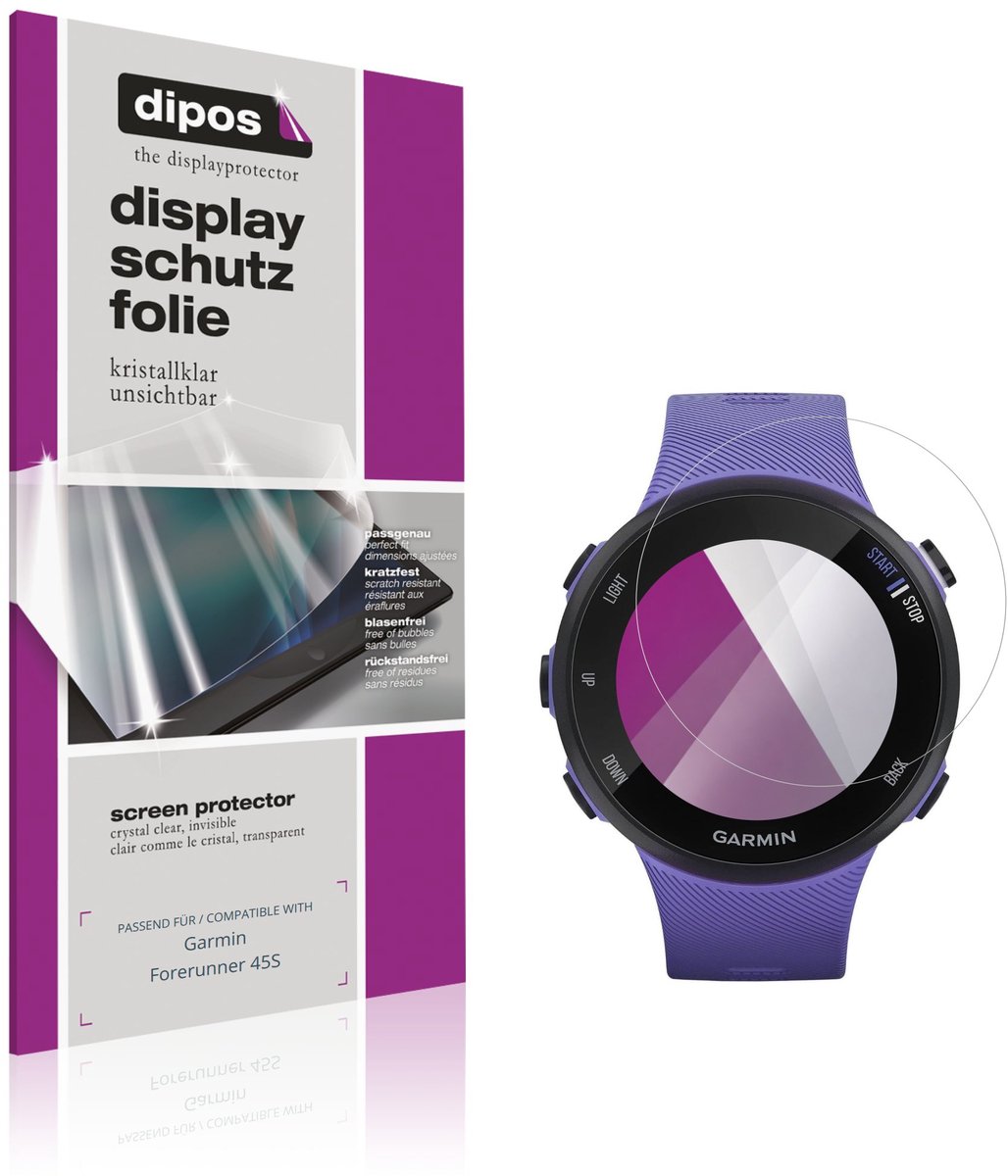 dipos – 6x Beschermfolie geschikt voor Garmin Forerunner 45S | Krasbestendige & heldere Screenprotector Ultra-Thin