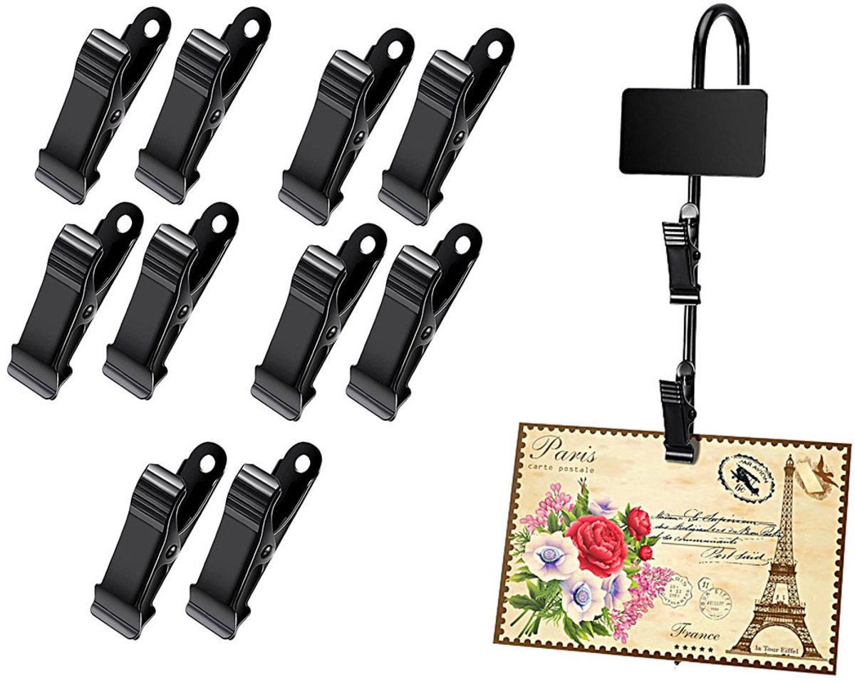 10-stuks Metalen clips - Tekenbordclips - Knutselclips - Opbergclips - Kledingaccessoireclips - Kleine clips - Fotoclips - 4x1,3x0,8 cm - Geschikt voor keukens, slaapkamers, scholen, kantoren en winkels - Zwart