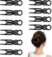 Haarpen – 7,5 x 1,6 x 0,5 cm – Set van 10 – Haargaffel / Knotmaker / Haarklem – Stijlvol, vintage en compact – U-vormige haarpen -Geschikt voor kapsels zoals knotten, half opgestoken haar en snelle, moeiteloze stijlen.