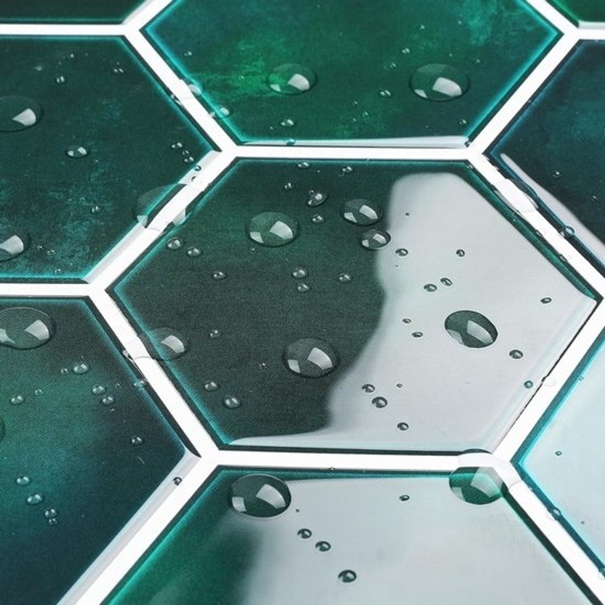 3D Tegel Stickers Groen voor Badkamer en Keuken - Zelfklevende Hexagon Tegels - 32 Stuks 30.5x30.5 cm Decoratie en Renovatie