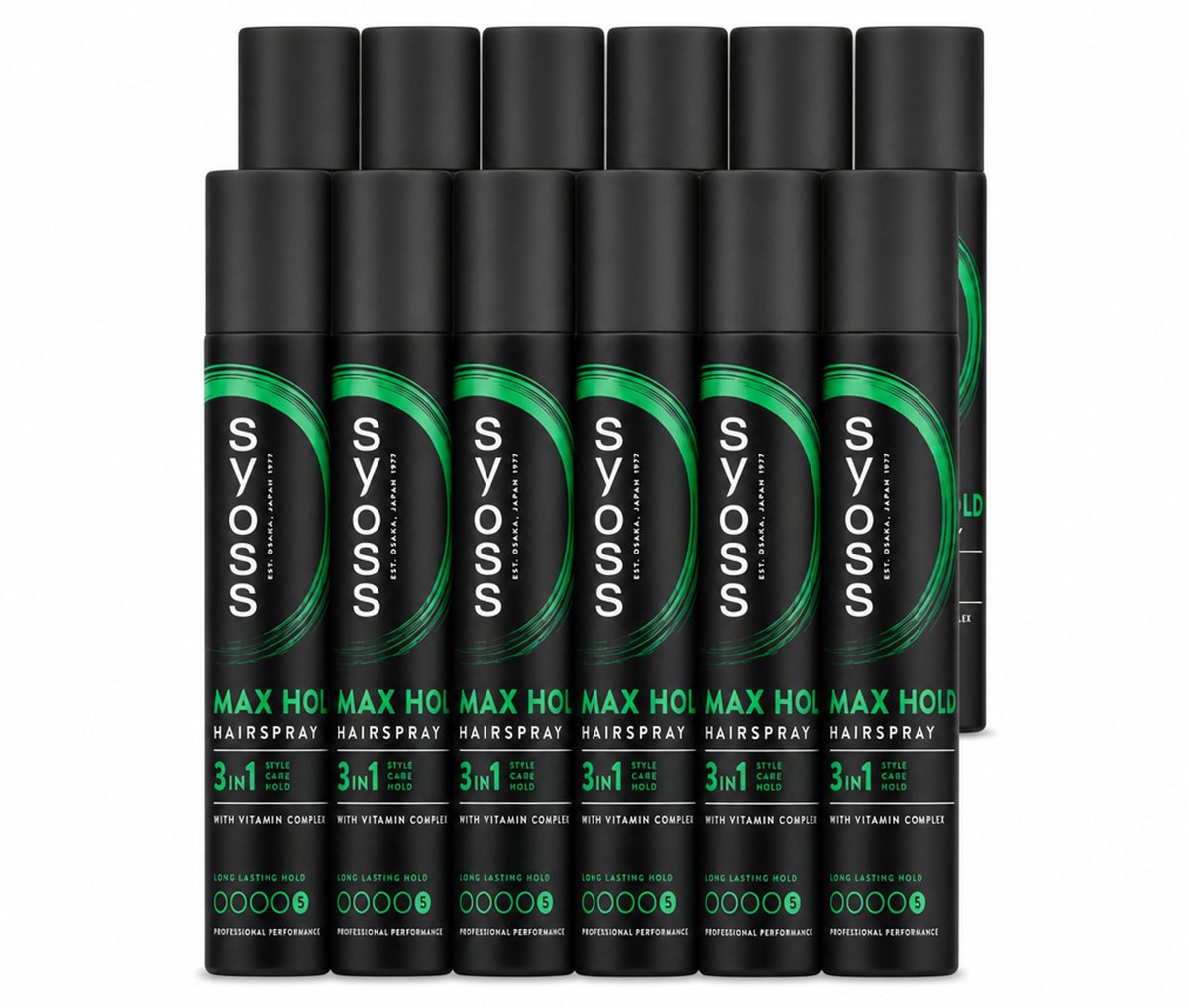 12 x Syoss - Max Hold - Haarspray - Compacte Fixatie - 75 ml - Voordeelverpakking - 12 stuks