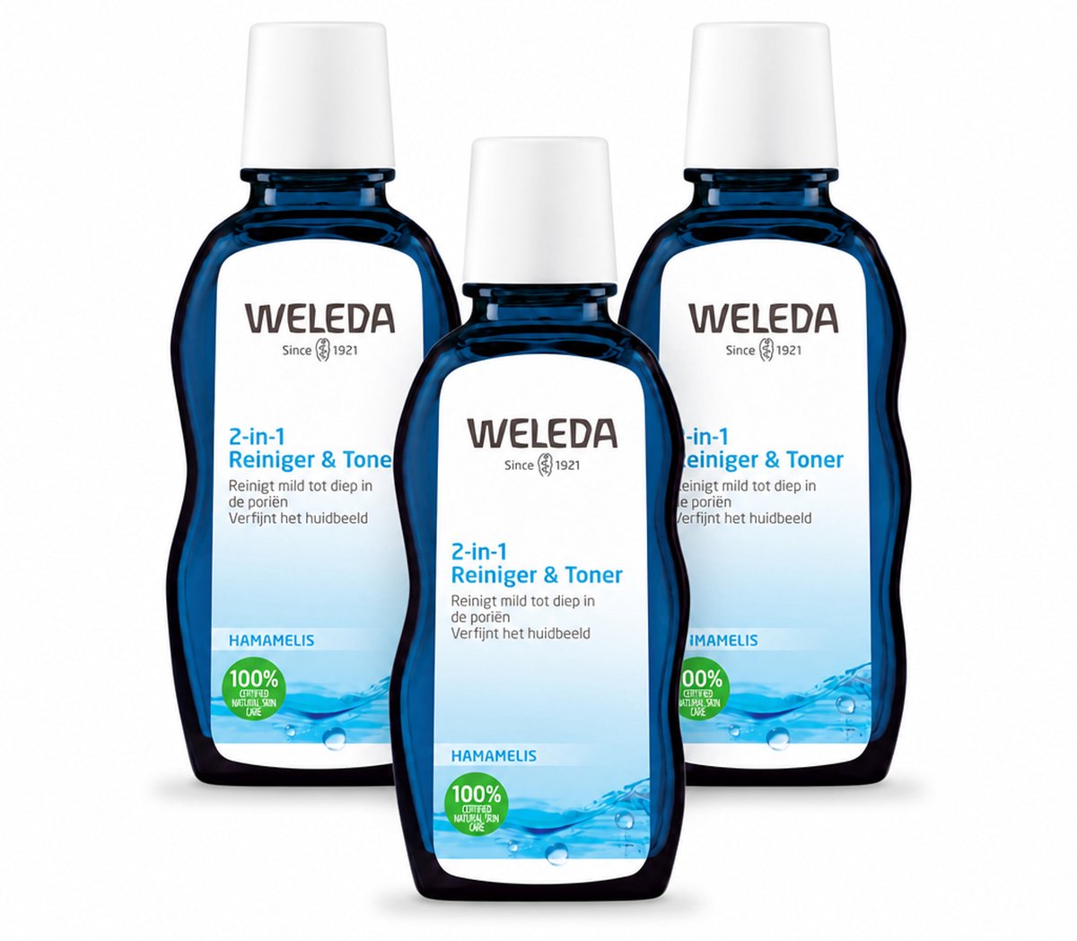 3 x WELEDA - Reiniger & Toner 2‑in‑1 - 100 ml - Bulkverpakking - 3 stuks