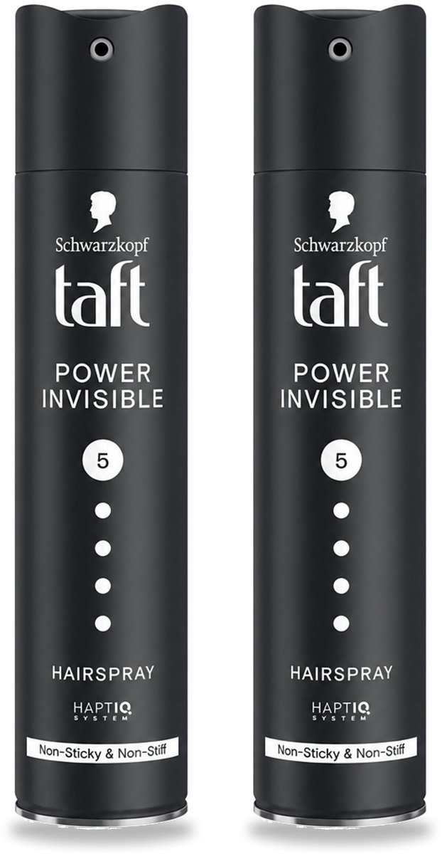 2 x Taft - Power Invisible 5 - Haarspray - Onzichtbare hold - 250 ml - Voordeelverpakking - 2 stuks