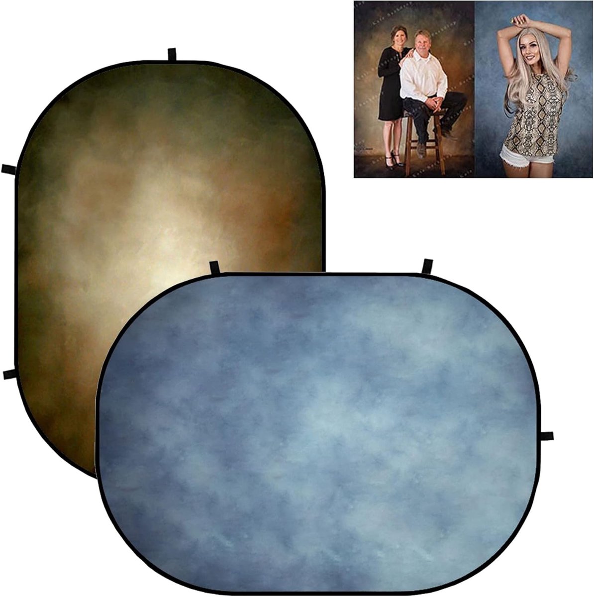 Vouwachtergrond Opvouwbare Achtergrond Draagbare Achtergronden Pop Up Achtergronden Foto Achtergrond 1,5 x 2 m, Bruin/Blauw