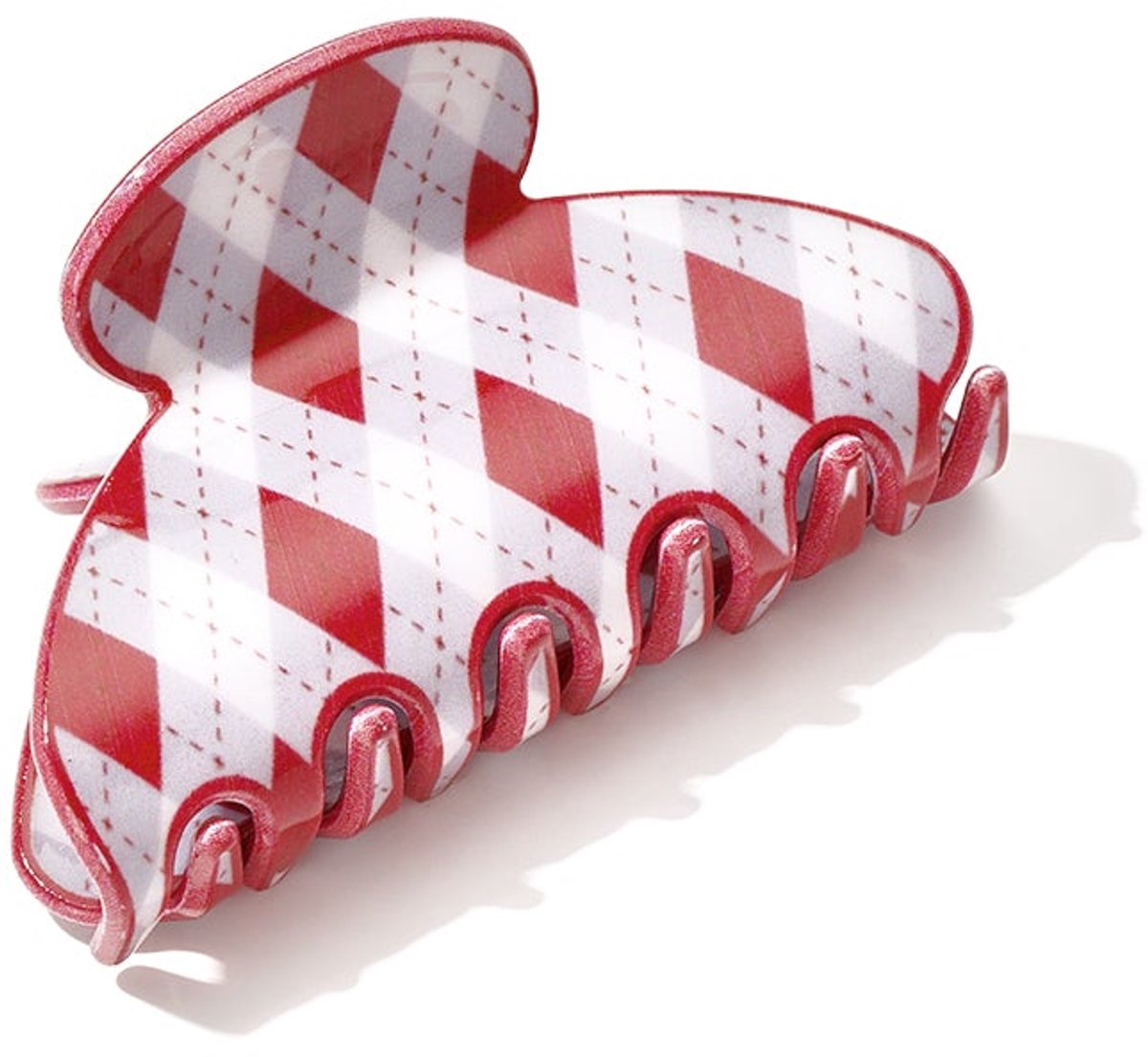 Haarklemmen met ruitjespatroon, casual pvc-accessoires voor dagelijks gebruik - Rood