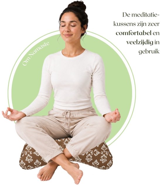 Om Namaste Design Meditatiekussen Halve Maan - Grijs & Wit - Moon van Om Namaste — afbeelding 4