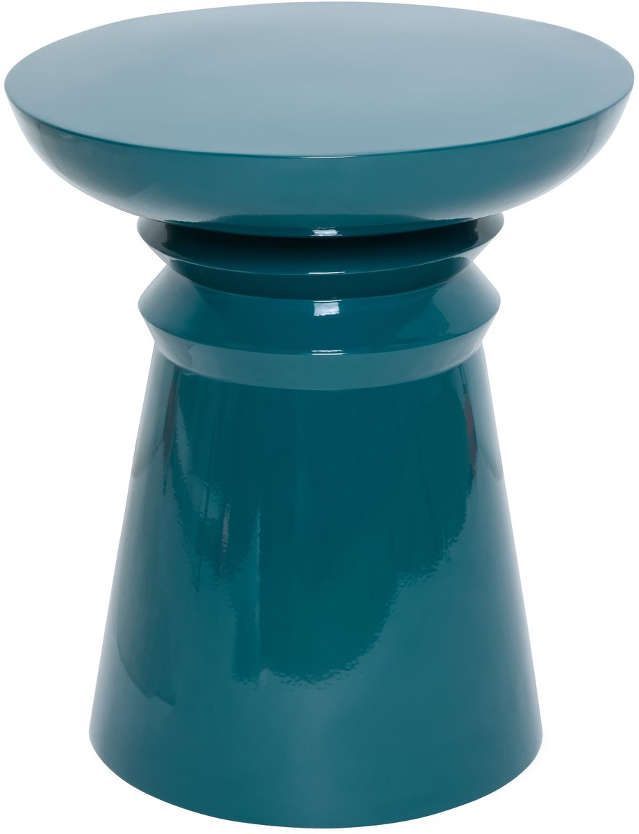 Atmosphera Jaya IJzeren bijzettafel Ø38xH43cm - Petrolblauw