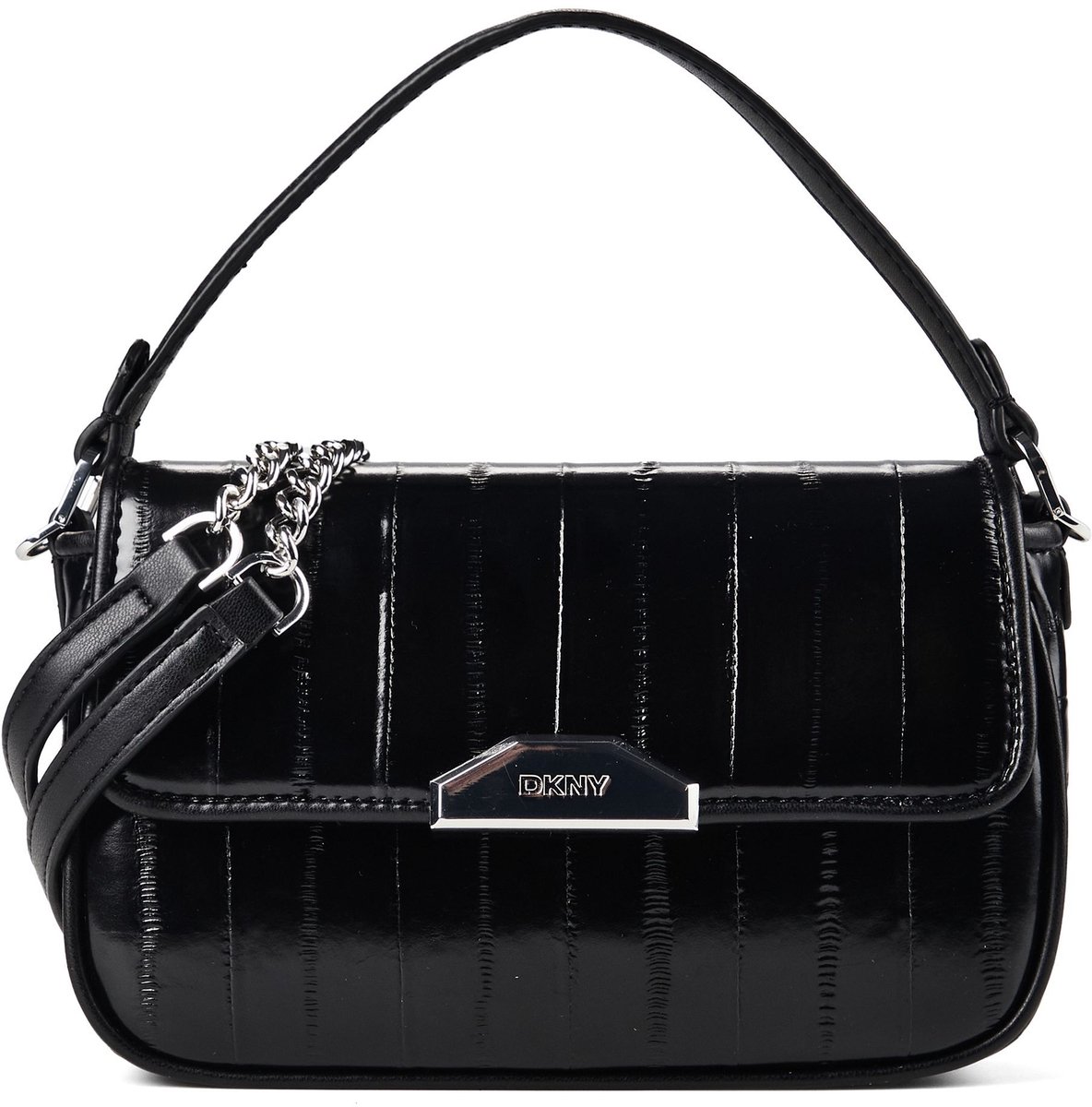 DKNY schoudertas handtas Willa Crossbody Bag Black / Silver zwart