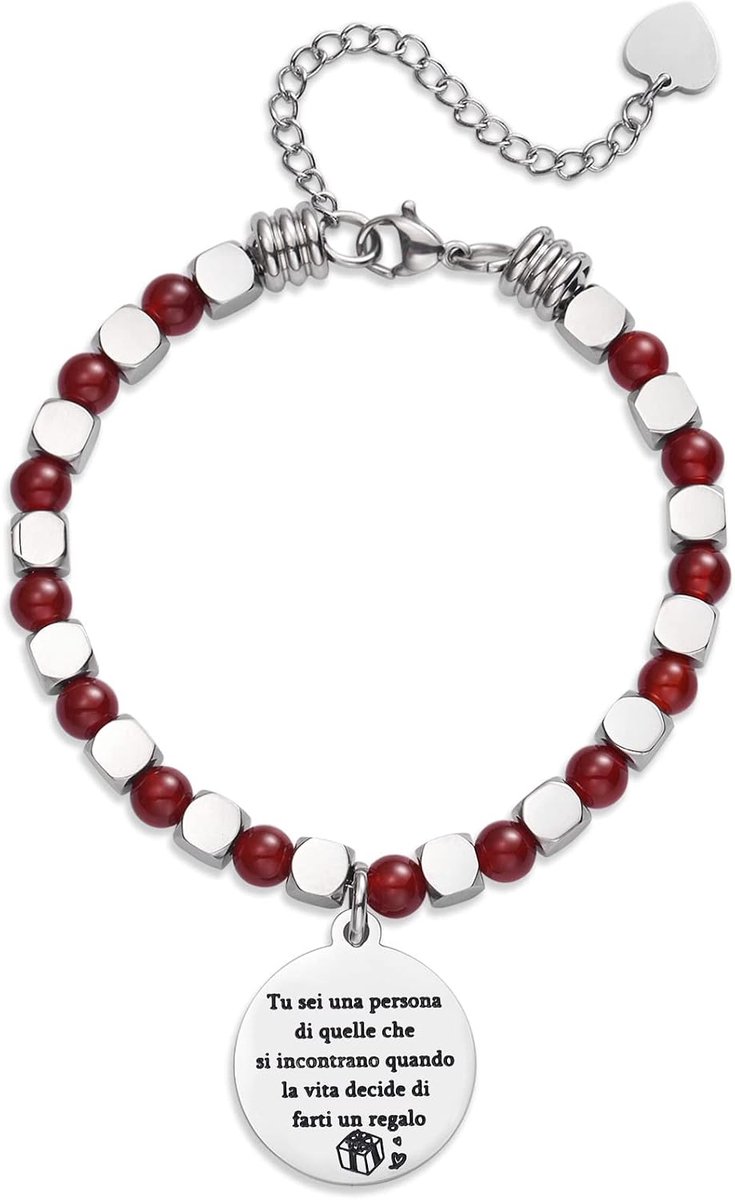 Staal dames inspirerende geschenken voor beste vriendin dochter zus, Roestvrij staal Gelegeerd staal, Agaat