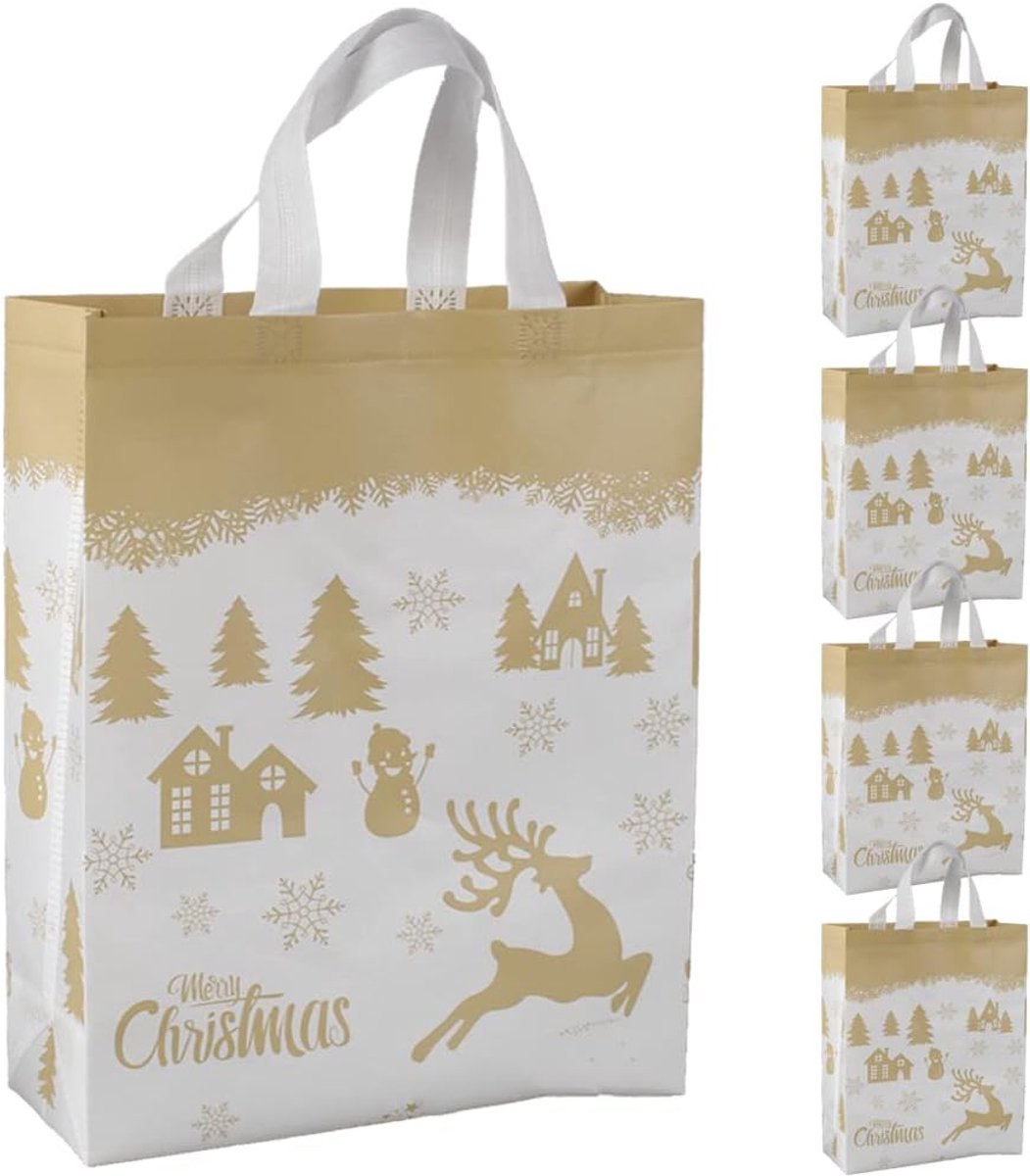 Kerst Tote Tassen, Non-woven Stof Gift Bags Kerst Shopping Bags Herbruikbare Grote Maat Tote Tassen voor Xmas Gift Leveren Distributie Winkelen Party Decoratie