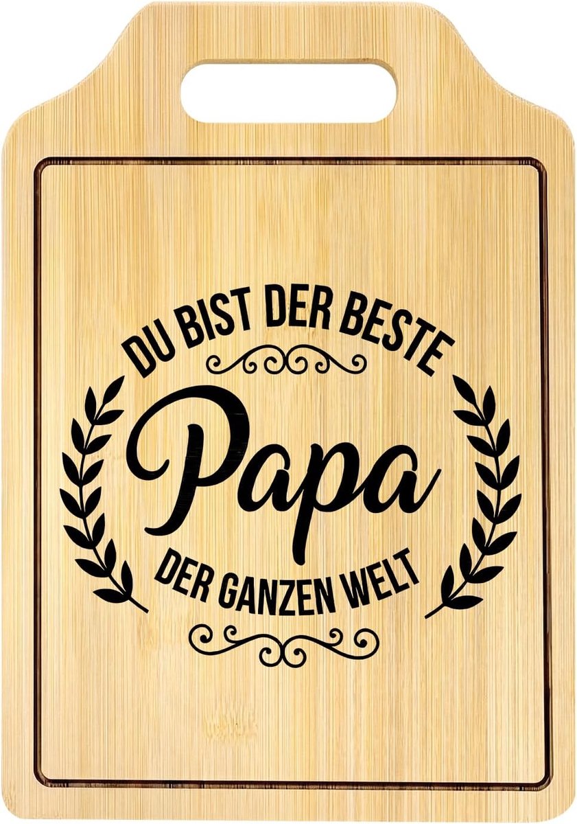 Bamboe snijplank, ontwerp "Beste Papa ter Wereld", cadeau voor papa, Vaderdag, verjaardag, Kerstmis, keukencadeau