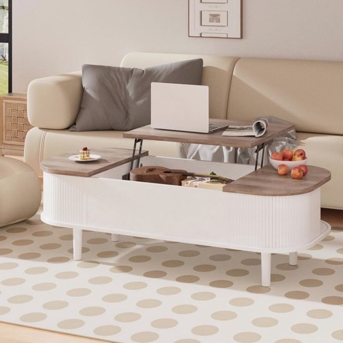 Moderne Salontafel met Lifttop en Verborgen Opslag voor Woonkamer en Slaapkamer