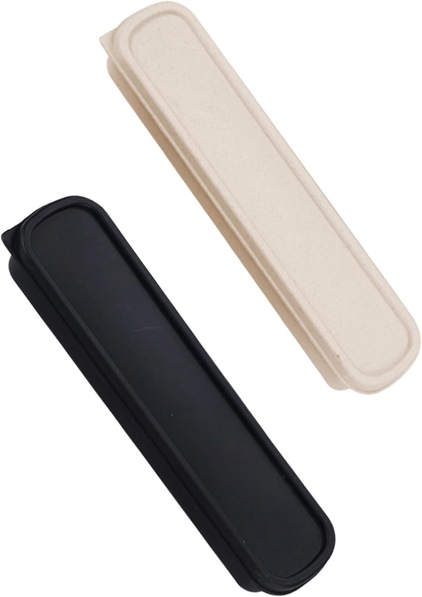 2 stuks, beige en zwart: praktisch voor het bewaren van bestek, gemakkelijk mee te nemen, geschikt voor kantoor, school en outdooractiviteiten.