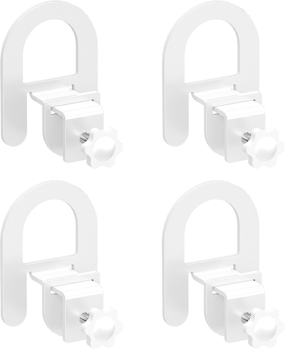 4 Stuks Antislip Matrashouders, Verstelbare Matrasbeugels voor Metalen Bedframe, Zijdelingse Matras Grijper, Stabilisatoren, Stopper, Matrasafdichtingen van Metaal, Wit