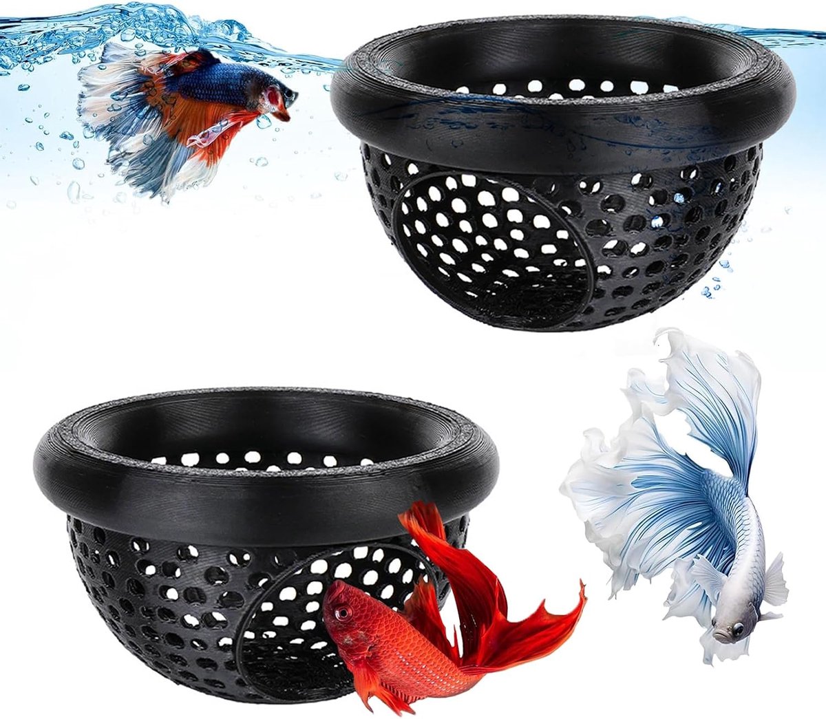 2 stuks aquarium beta-holt, veilig en niet giftig, verstopplaats voor gevechtvissen, gemakkelijk te reinigen, aquariumvisverstopplaats, accessoires van kunststof, voor betta-vissen en