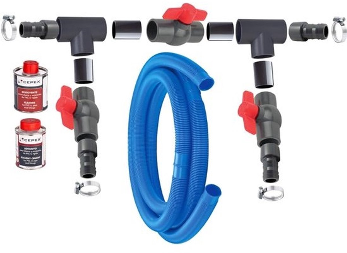 Warmtepomp Bypass-Set Basis - Adapter voor Zwembadverwarming en Zonne-energie