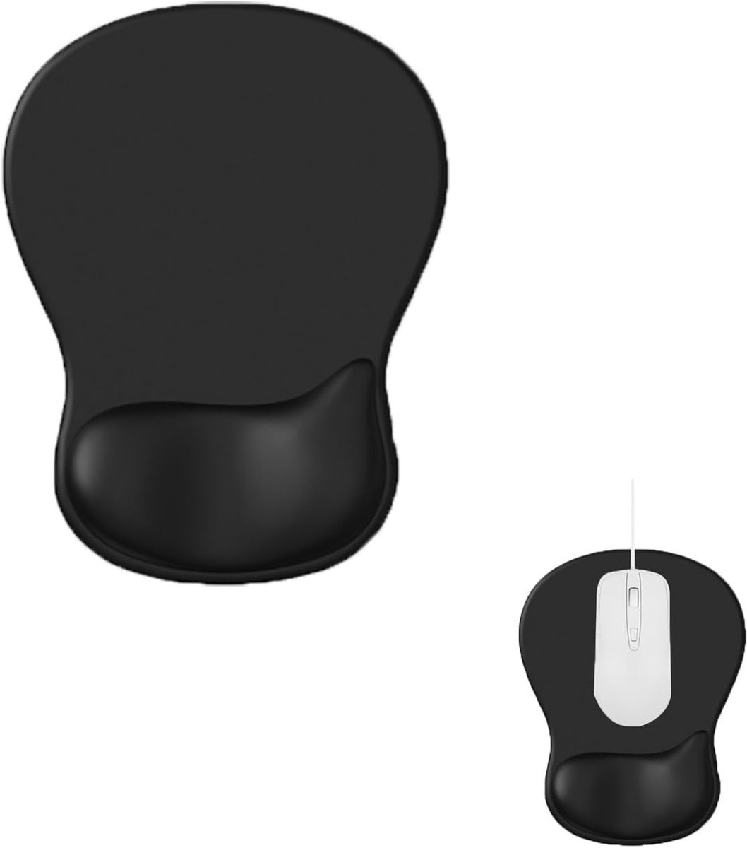 Muismat met handsteun, ergonomische muismat, antislip PU-achterkant, muismat met gelkussen, duurzaam en gemakkelijk te reinigen, geschikt voor desktop en laptop computer