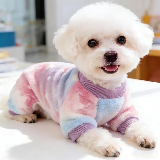 Pyjama voor honden, Valentijnsdag, flanel, hond, pyjama, hart, trui, kleine maat, Valentijnsdag, kleding, honden, roze, puppy, pullover, kleine maat, chihuahua, pyjama, warm, trui, chihuahua, pyjama — afbeelding 3