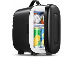 Mini Koelkast 5 Liter – 6 Blikken – AC/DC – Draagbare Koelbox – Stille Werking – Voor Auto, Slaapkamer, Kantoor en Reizen – Zwart