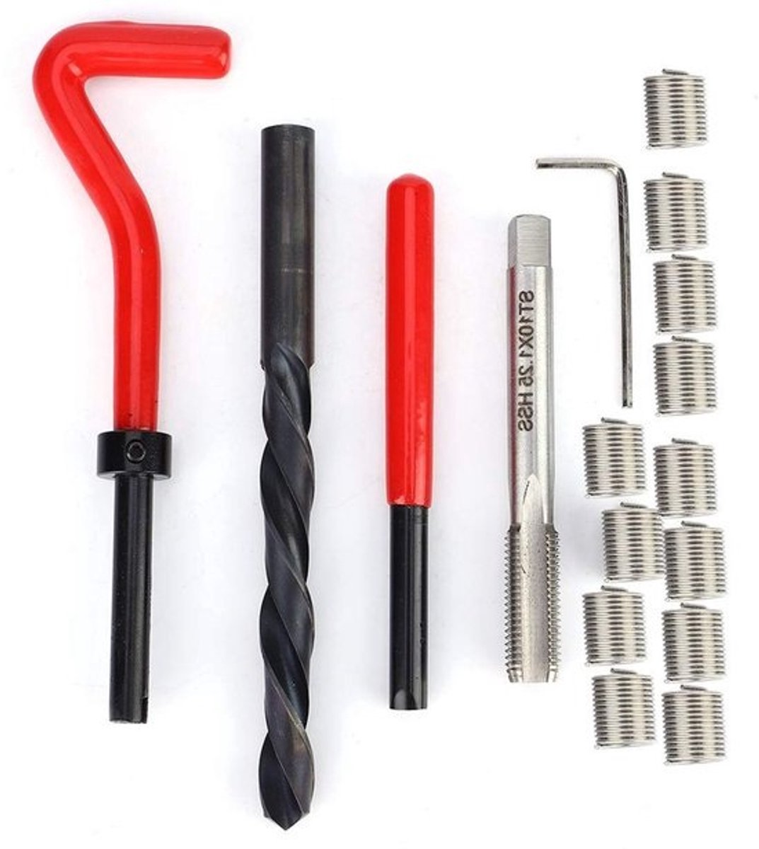 17-delige Draadreparatieset M10x1.25 van RVS voor Interne Draad met Tap en Accessoires