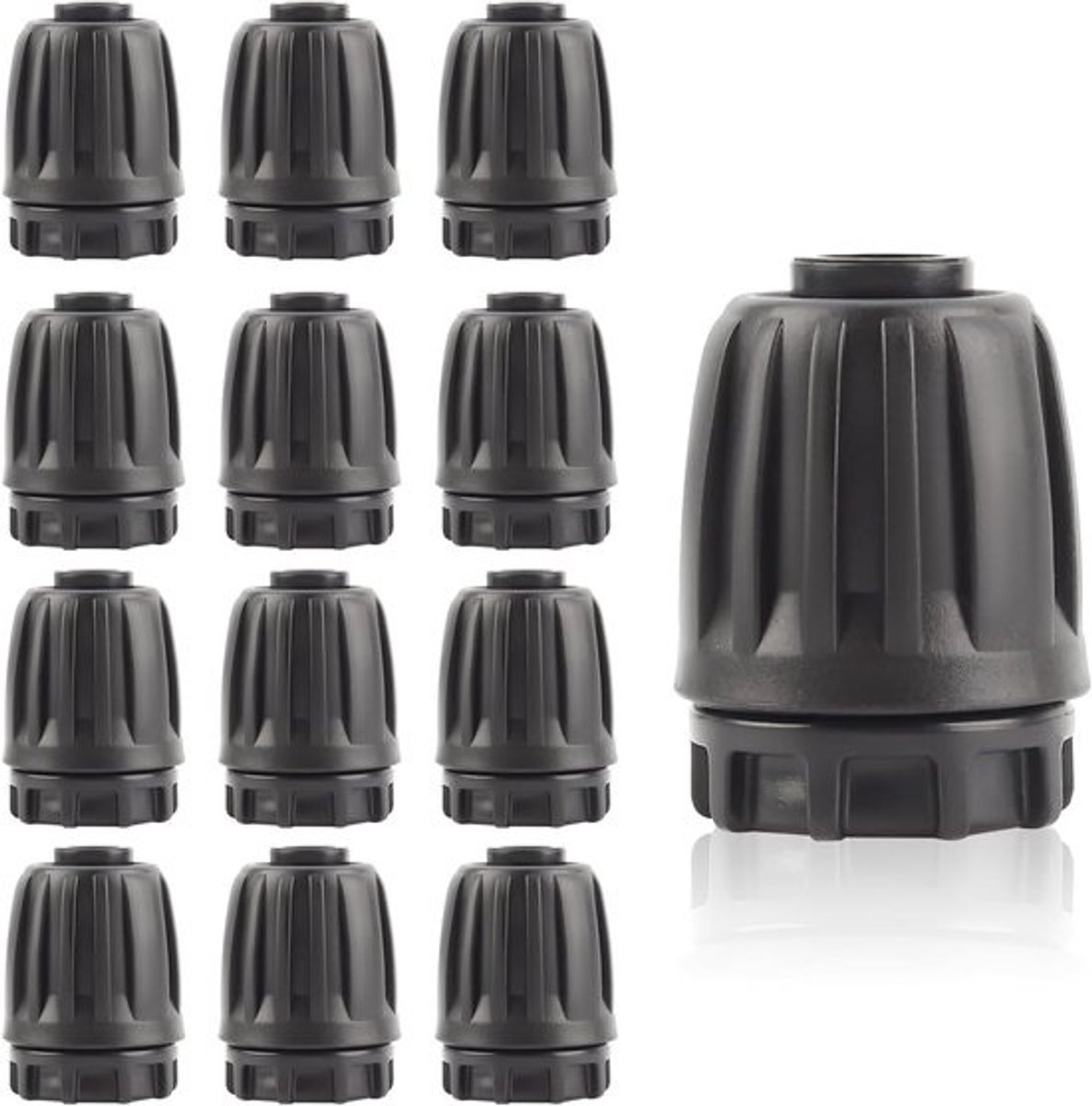 12 Stuks 1/2 Inch Dripirrigatiefittingen Eindpluggen voor 16mm Tuinirrigatieslangen, Goof Plug Verbindingen voor Besproeiingssystemen en Tuinen