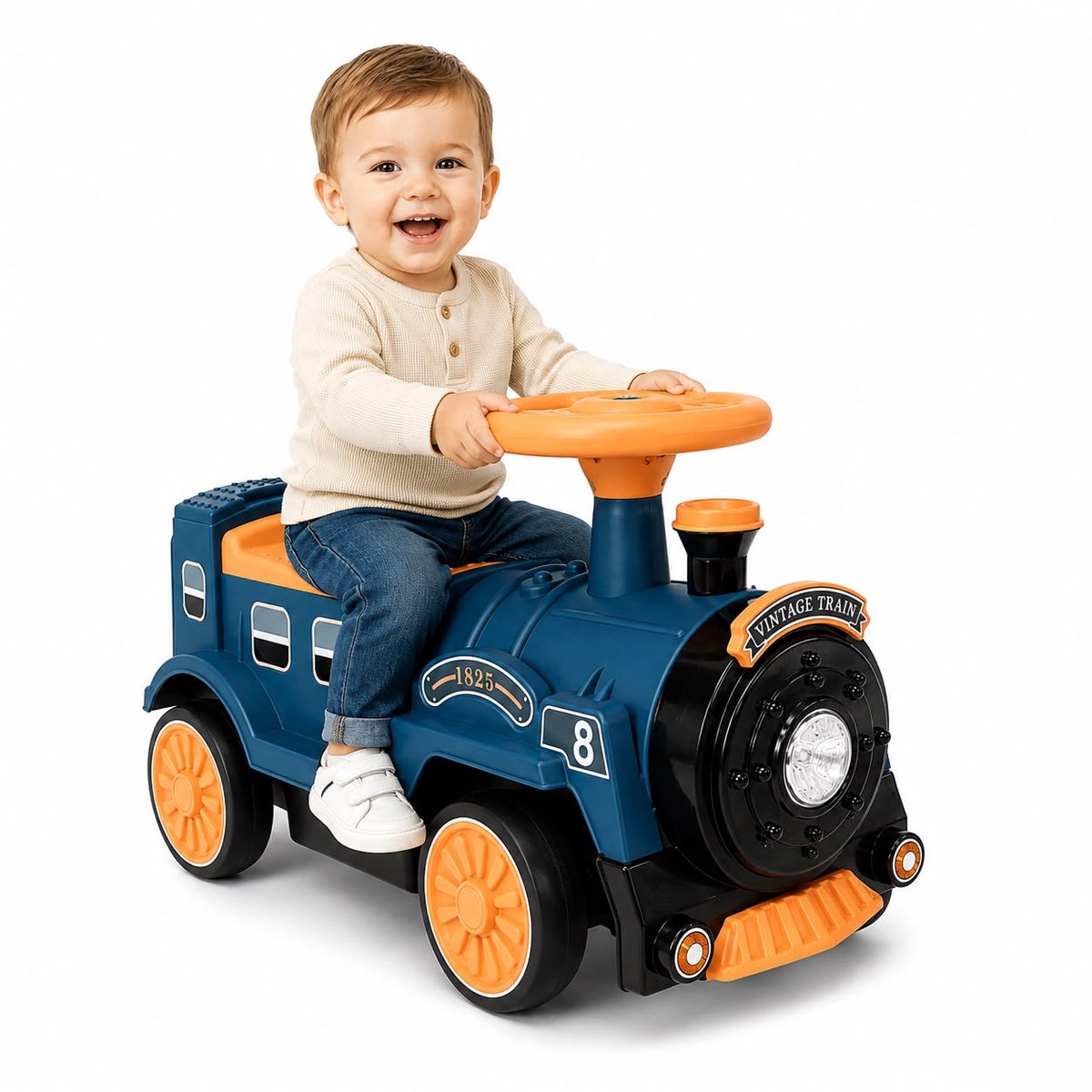 Looptrein voor Kinderen 2-5 Jaar – Loopauto Peuter – Oranje & Blauw – Max. 20 kg
