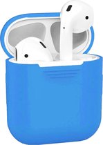Siliconen Bescherm Cover Case Hoes voor Apple AirPods 1 Hoesje - Blauw