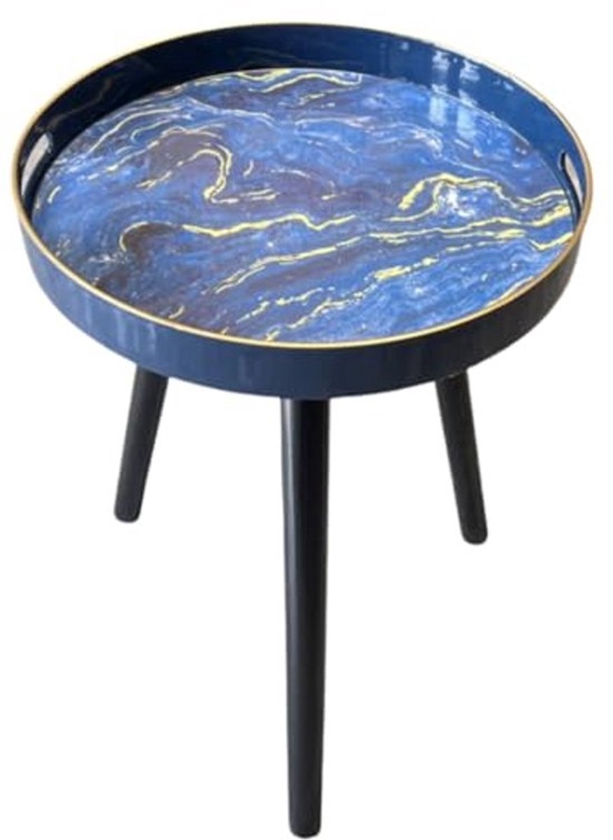 Ronde Outdoor Side Tables met Houten Poten - Ideaal als Koffietafel voor Buiten
