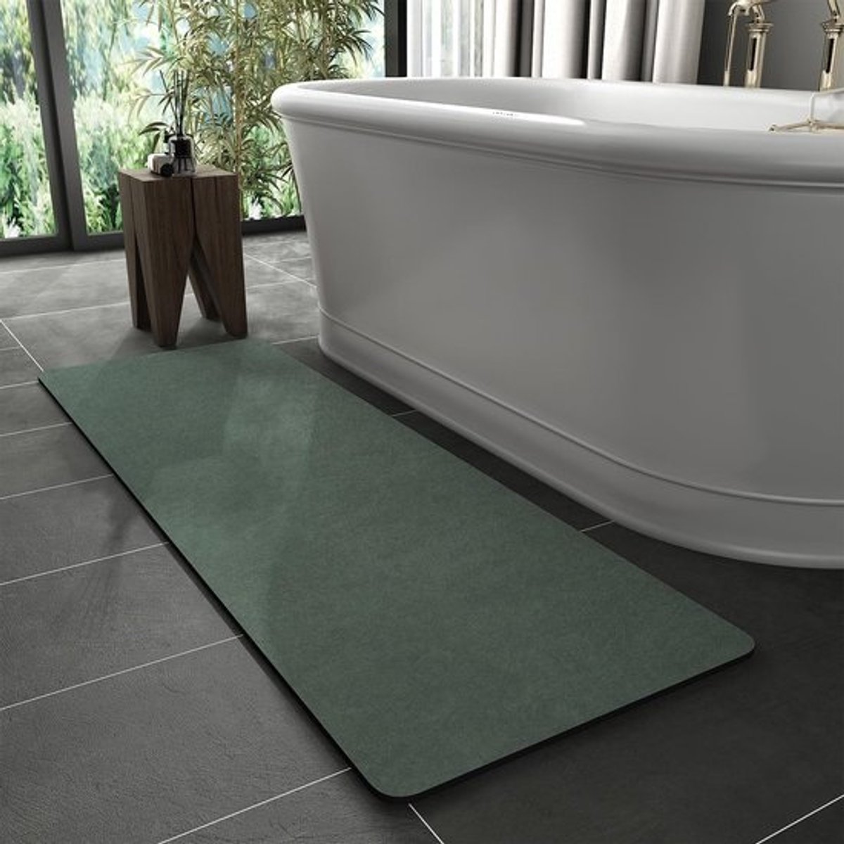 SnelShoppen - Badmat, Antislip, Wasbaar, 40 x 120 cm, Super Absorberende Badmat, Zachte Badkamer Tapijt, Dunne Badmat voor Douche, Badkamer, Bad, Toil
