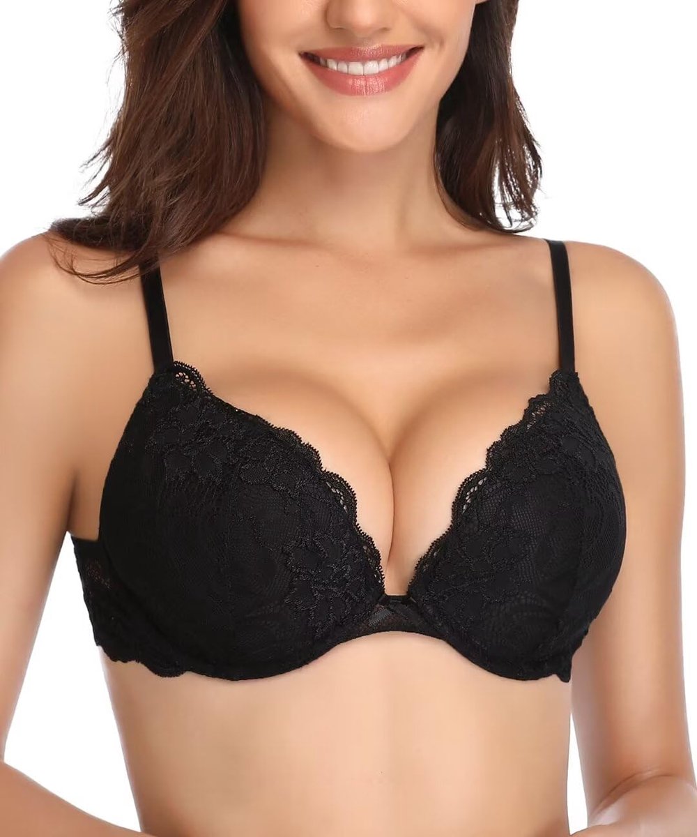 Push-up kanten beha voor dames, comfortabele gewatteerde beugelbeha, lift, voeg een cup toe