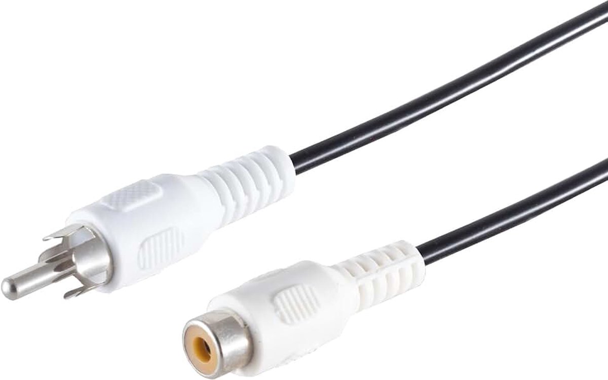 1aTTack.de 1x 2,5m - RCA-kabel, RCA-male naar RCA-female, stereo audio-aansluitkabel, gegoten connectoren, vernikkelde contacten, HiFi TV DVD-console