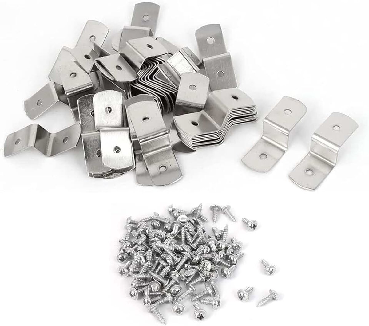 Set van 50 metalen Z-vormige fotobeugels frame beugels met schroeven 40 mm x 13 mm x 11 mm (30 mm)