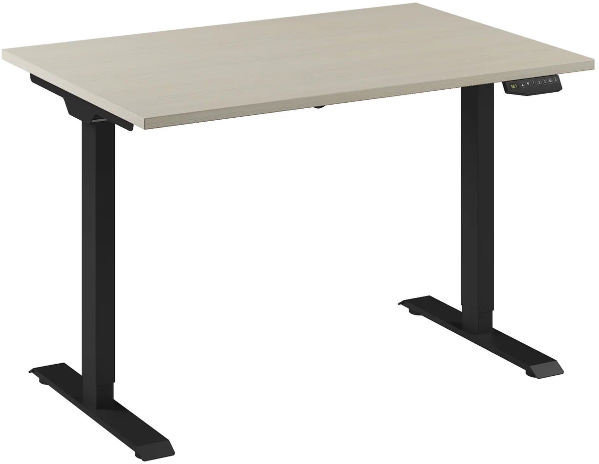 Bureau Adjust 1 Plus QA 120x80 Zwart/Ahorn