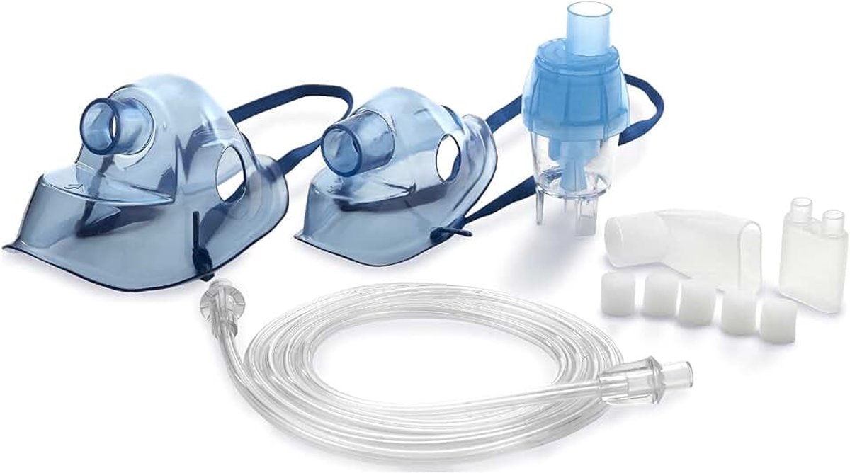 Accessoire voor inhalator Masker voor kinderen en volwassenen Vernevelaar Luchtslang Mondstuk Filter Blauw