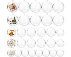 Kerstballen, Ø 3 cm, Ø 4 cm, Ø 5 cm, Ø 6 cm, doe-het-zelf plastic ballen, ballen om te vullen voor Kerstmis, bruiloft, feest, wooncultuur
