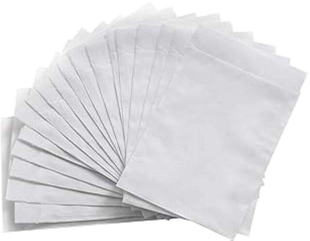 50 Stuks - papieren zakjes wit - 15 x 20 cm - Witte papieren zakjes - Fournituren zakjes - Traktatie zakjes - Uitdeelzakjes - Verpakkingszakjes