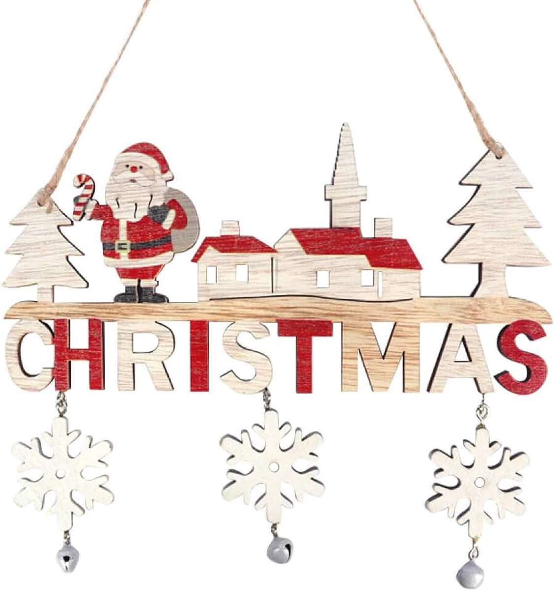 Kerstboom Feestelijk Seizoen Houten Kerst Ornamenten Onafgewerkte Kerstboom Hout Uitsparingen Plakjes Gift Tags Xmas Opknoping Decoraties 2022 geschenken