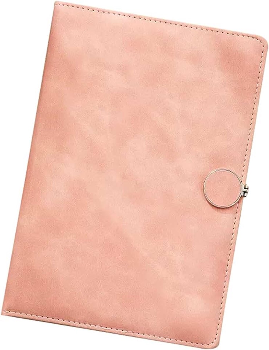 A5 notitieboekje met magnetische sluiting Gevoerd hardcover leer dik dagboek Dagelijks dagboek notitieboek for kantoorwerk Bruikbaar (Size : Pink)